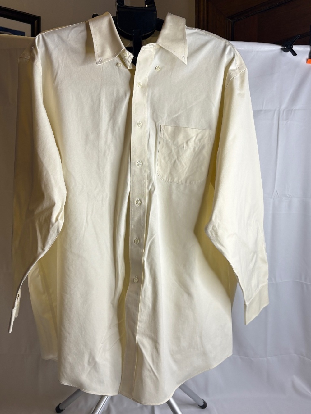 Brooks Brothers 1818 Reg Fit Non Iron All Supima Cotton Cream Dress Shirt 18-34